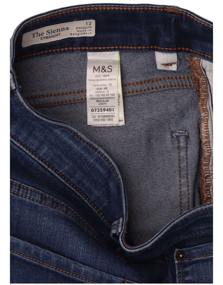 Marks & Spencer Damskie The Sienna Straight Jeans UK 12 Medium W28 L29 Niebieskie