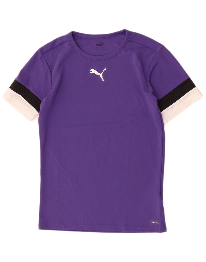 Męska koszulka Puma Top, mały, fioletowy, poliester z blokami kolorów