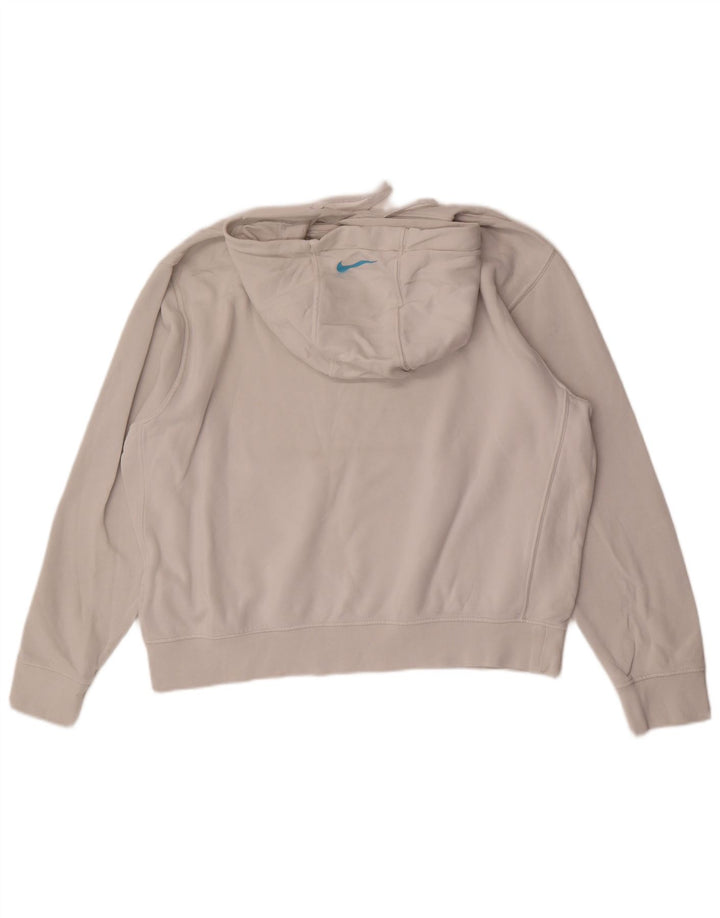 Męski sweter z kapturem Nike z grafiką, duży, biały, bawełniany