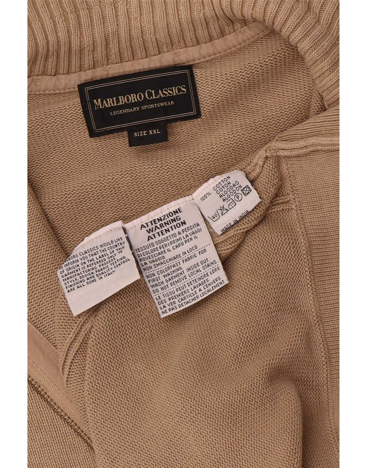 Marlboro Classics Męski sweter kardigan 2XL Beżowa bawełna