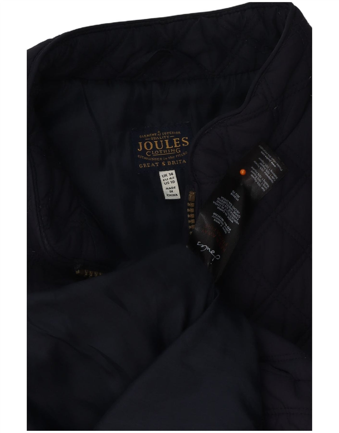 Damska pikowana kamizelka JOULES UK 14, duża, granatowa, poliester