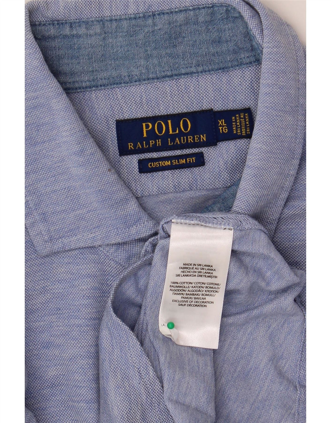 Polo Ralph Lauren Męska koszula z krótkim rękawem Slim Fit XL, niebieska, bawełniana