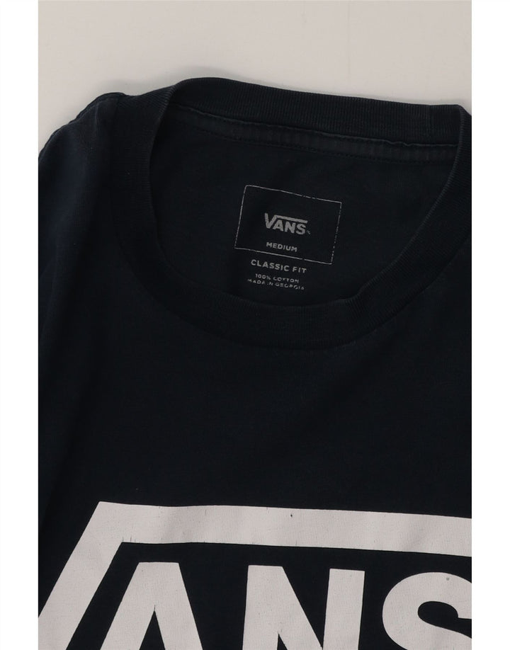 Męski T-shirt VANS o klasycznym kroju z grafiką, średni, granatowy, bawełniany
