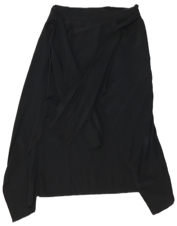 MAX MARA Womens Pianoforte Asymmetric Wrap Skirt IT 40 Small W28  Black