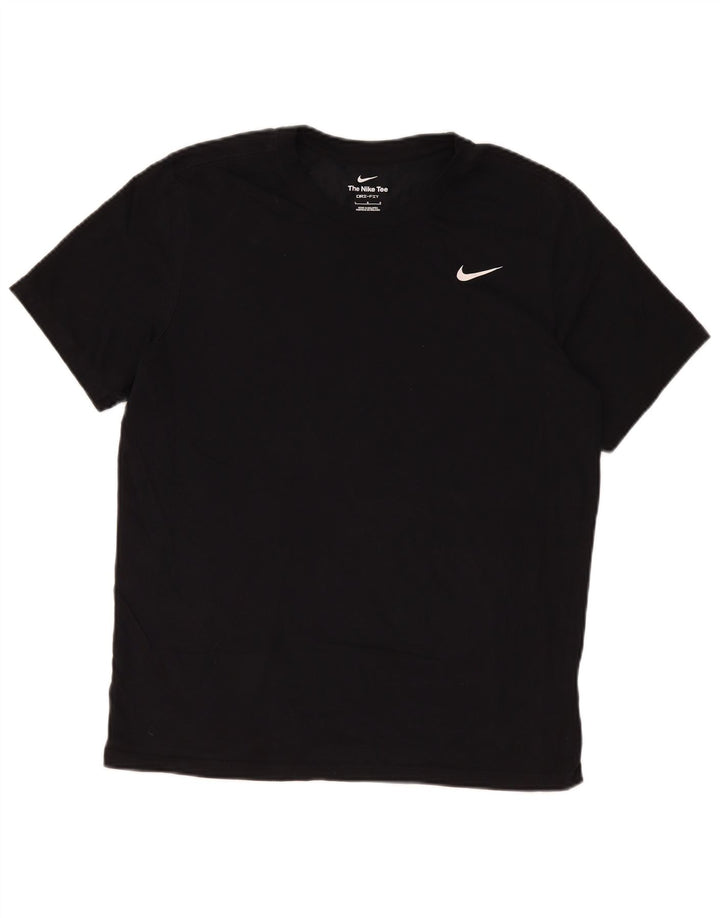 Męski T-shirt Nike Dri Fit, duży, czarny, bawełniany