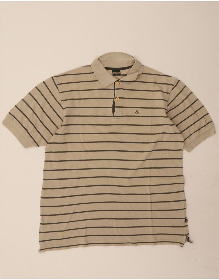 Męska koszulka polo Invicta 2XL, beżowa, bawełniana w paski