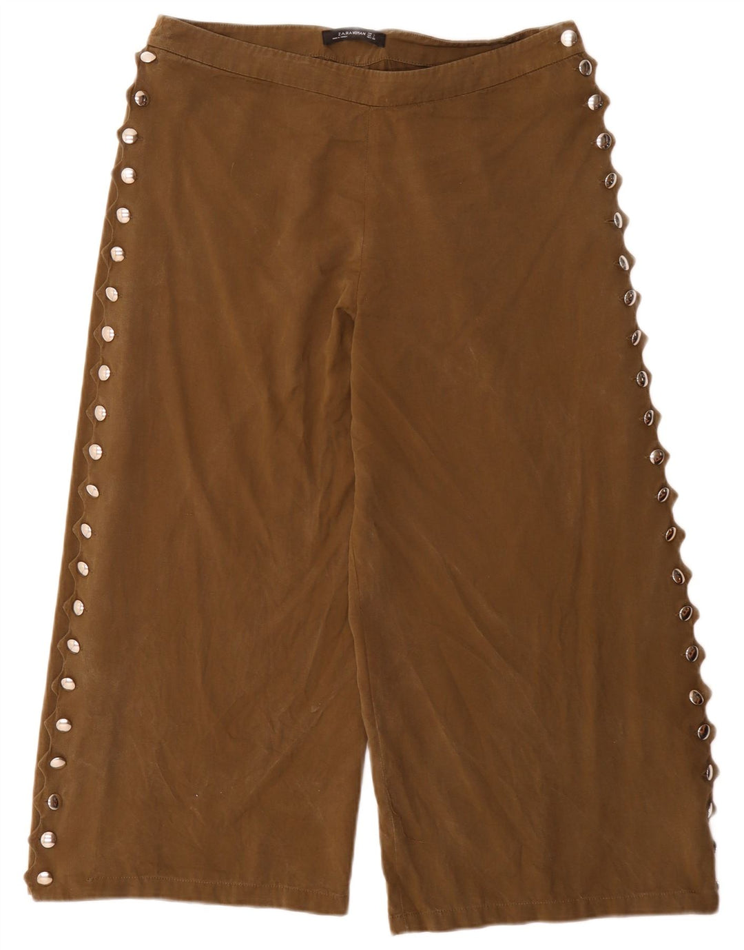 Spodnie damskie Zara Capri duże W32 L24 Khaki