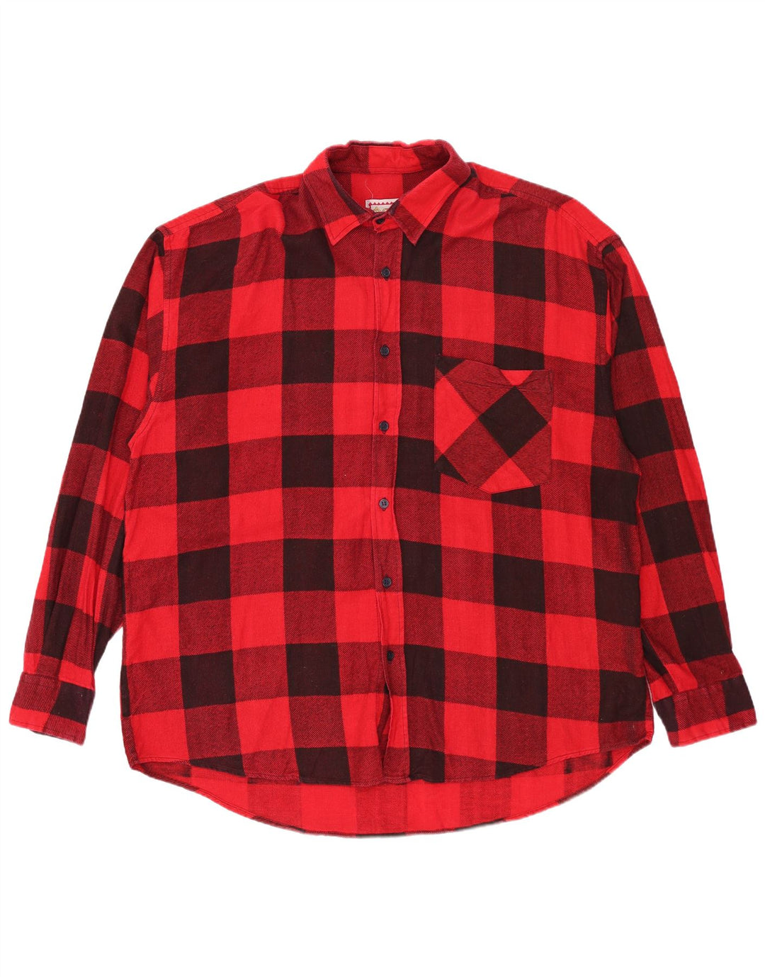 Vintage męska koszula flanelowa XL, czerwona bawełniana kratka