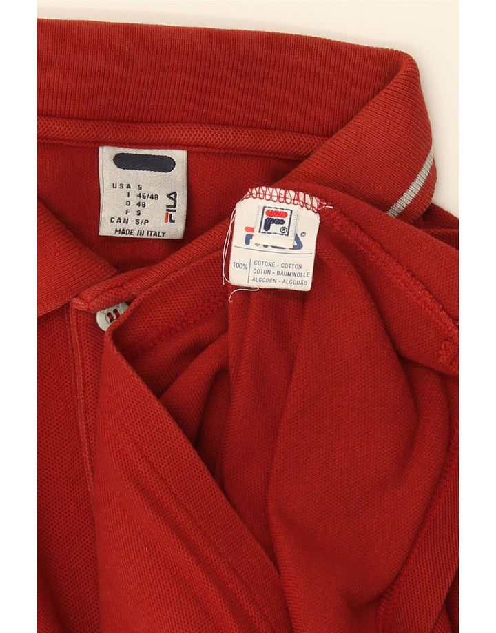 Męska koszulka polo Fila, mała, czerwona, bawełniana