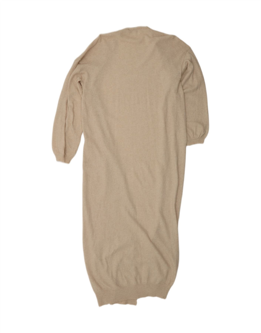 KONTATTO Damski sweter rozpinany o przedłużonym fasonie UK 14 Średni beżowy poliamid