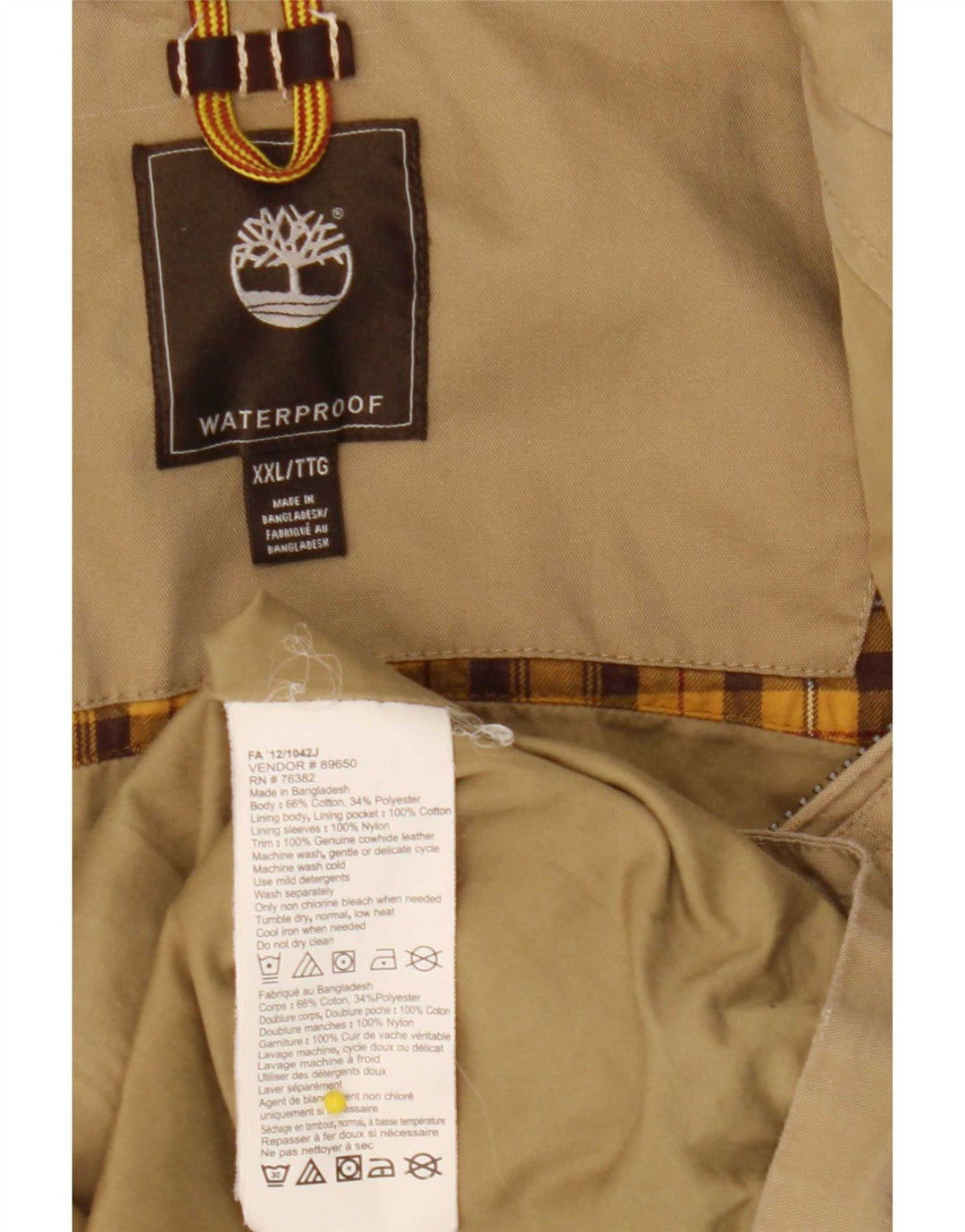 Męska kurtka bomberka Timberland UK 44 2XL beżowa bawełna
