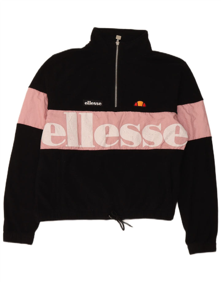 Damski sweter polarowy Ellesse Oversize Graphic UK 8 Small Black Colorblock