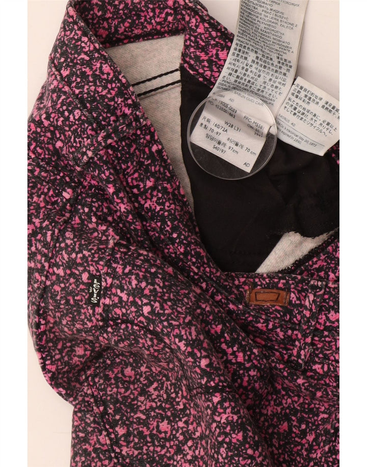 Damskie spodnie Skinny Casual LEVI'S W28 L31 Różowa bawełna w cętki