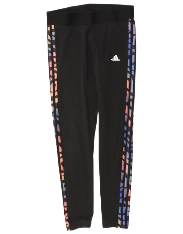 Damskie legginsy Adidas Graphic UK 12/14 Średnia czarna bawełna
