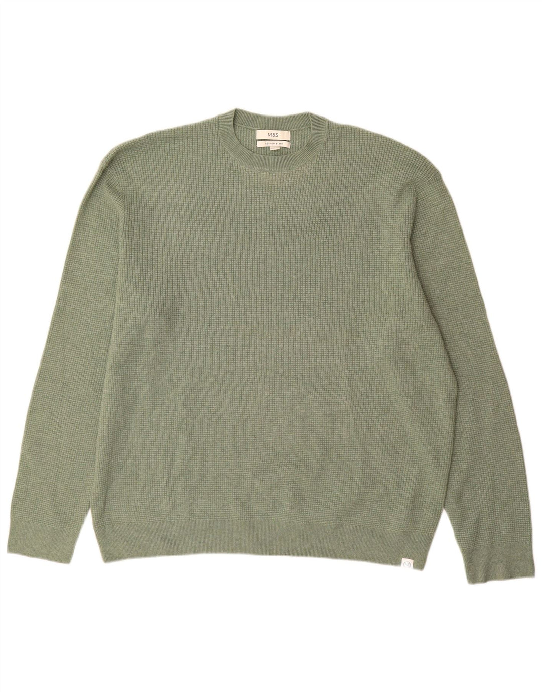 Marks & Spencer Męski sweter z okrągłym dekoltem 3XL Zielony poliester