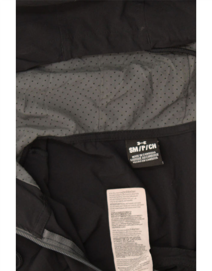 Męska kurtka przeciwdeszczowa z kapturem Under Armour UK 36 w małych czarnych blokach kolorów