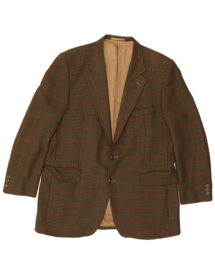 Męska marynarka zapinana na 2 guziki Gieves & Hawkes UK 44 2XL Khaki w pepitkę