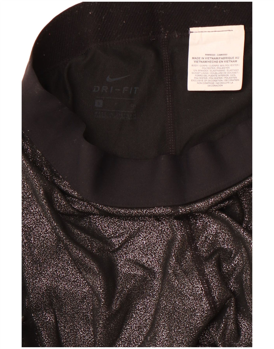 Damskie legginsy NIKE Dri Fit Graphic UK 8, małe, czarne, poliestrowe