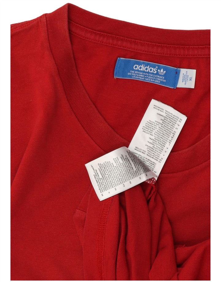 Adidas Męska koszulka graficzna Top XL, czerwona, bawełniana