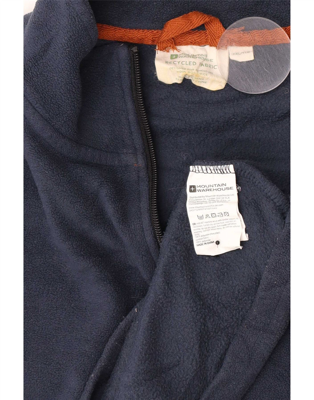 Męski sweter polarowy Mountain Warehouse z zamkiem błyskawicznym, 2XL, granatowy, poliester