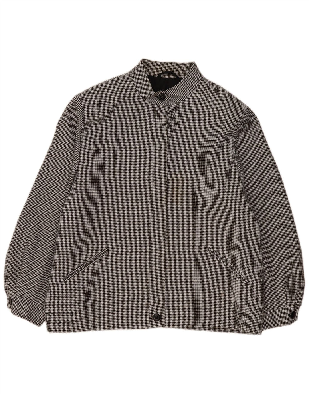 Damska kurtka bomberka w stylu vintage UK 20 2XL Czarny poliester w pepitkę