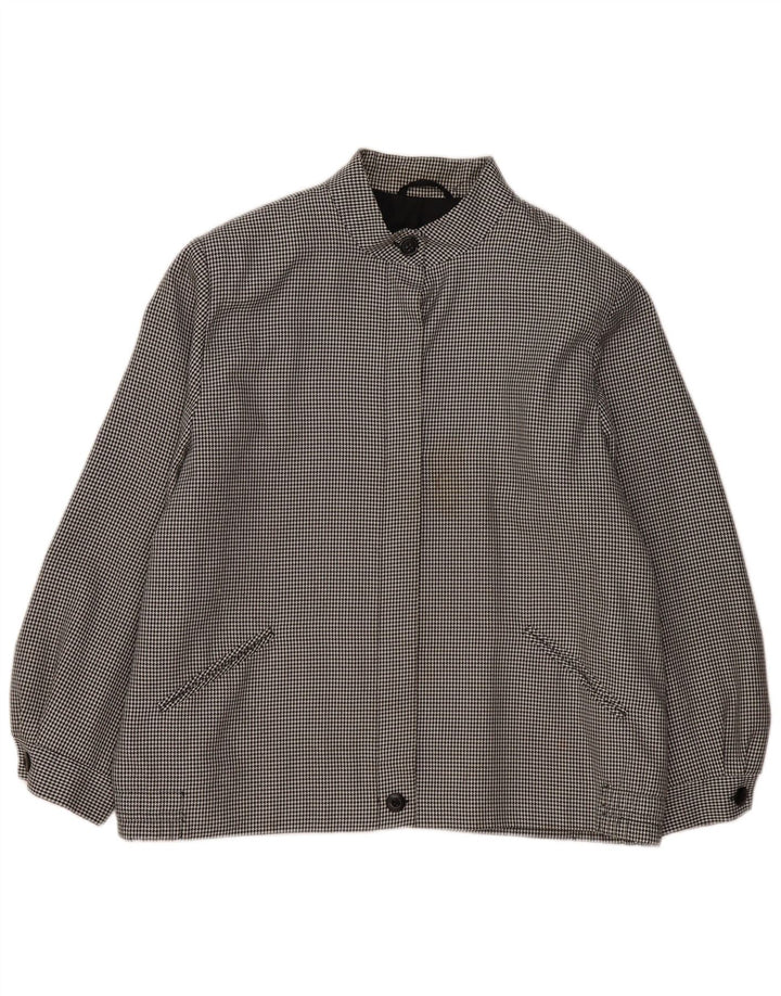 Damska kurtka bomberka w stylu vintage UK 20 2XL Czarny poliester w pepitkę