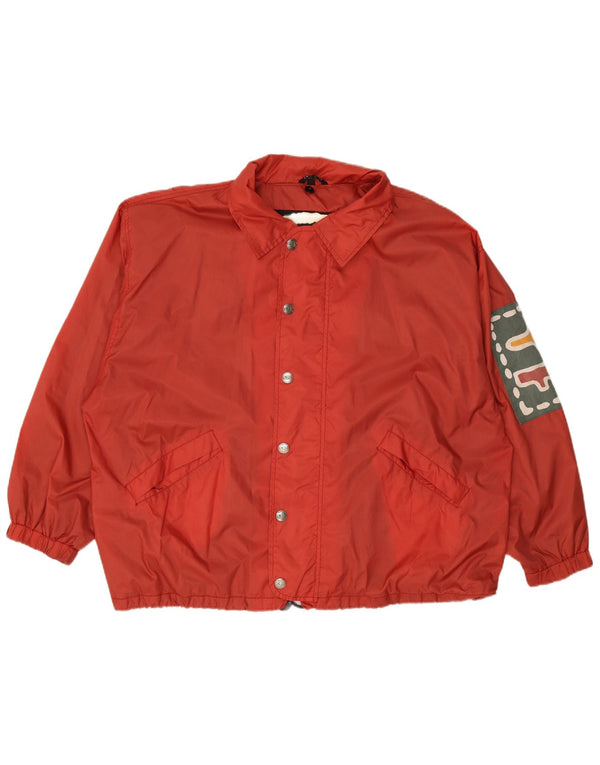 Męska kurtka przeciwdeszczowa VINTAGE Graphic UK 44 2XL Czerwony nylon
