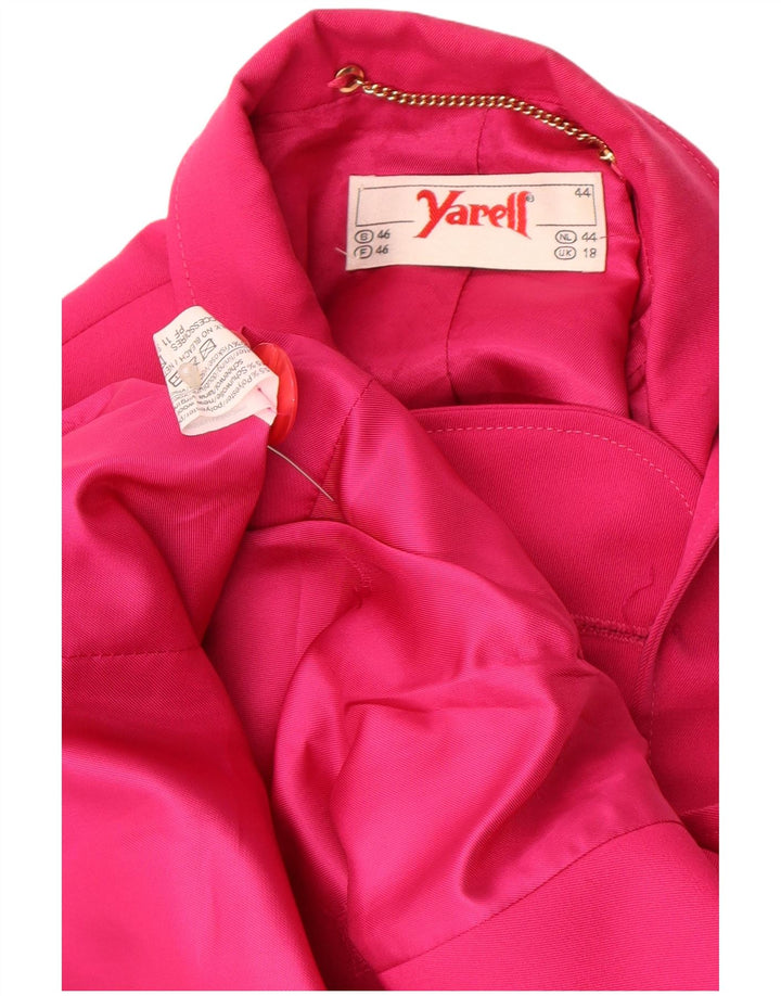 Yarell Damska marynarka z krótkim rękawem 3/4, zapinana na 2 guziki, UK 18 XL, różowa