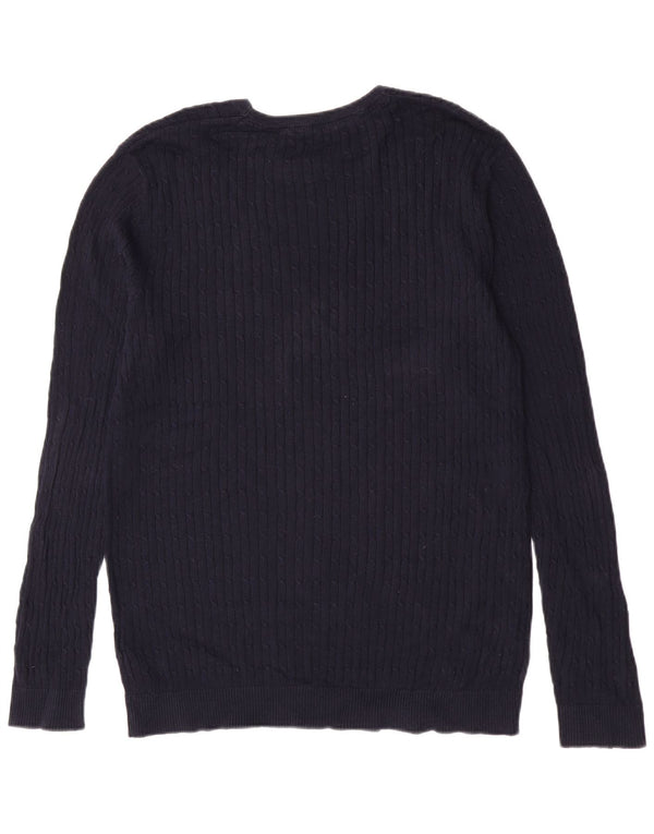 Męski sweter Jack & Jones Slim Fit z okrągłym dekoltem XL, granatowy, bawełniany