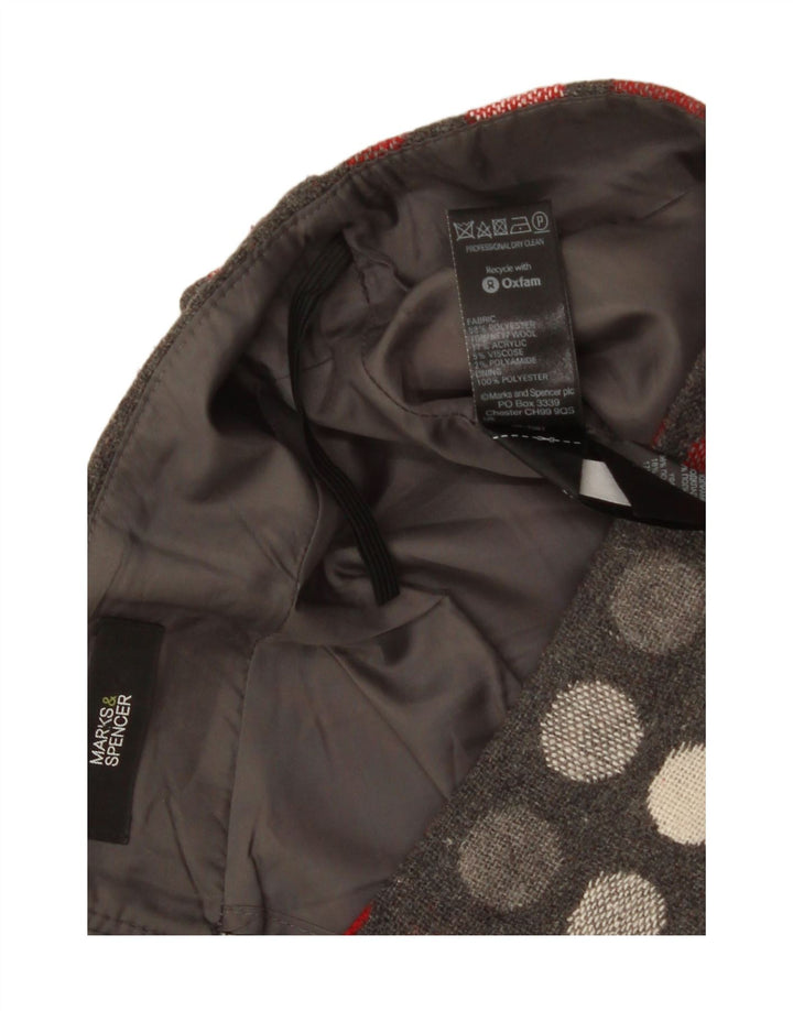 Marks & Spencer Damska prosta spódnica UK 12 Medium W30 Szara w kropki