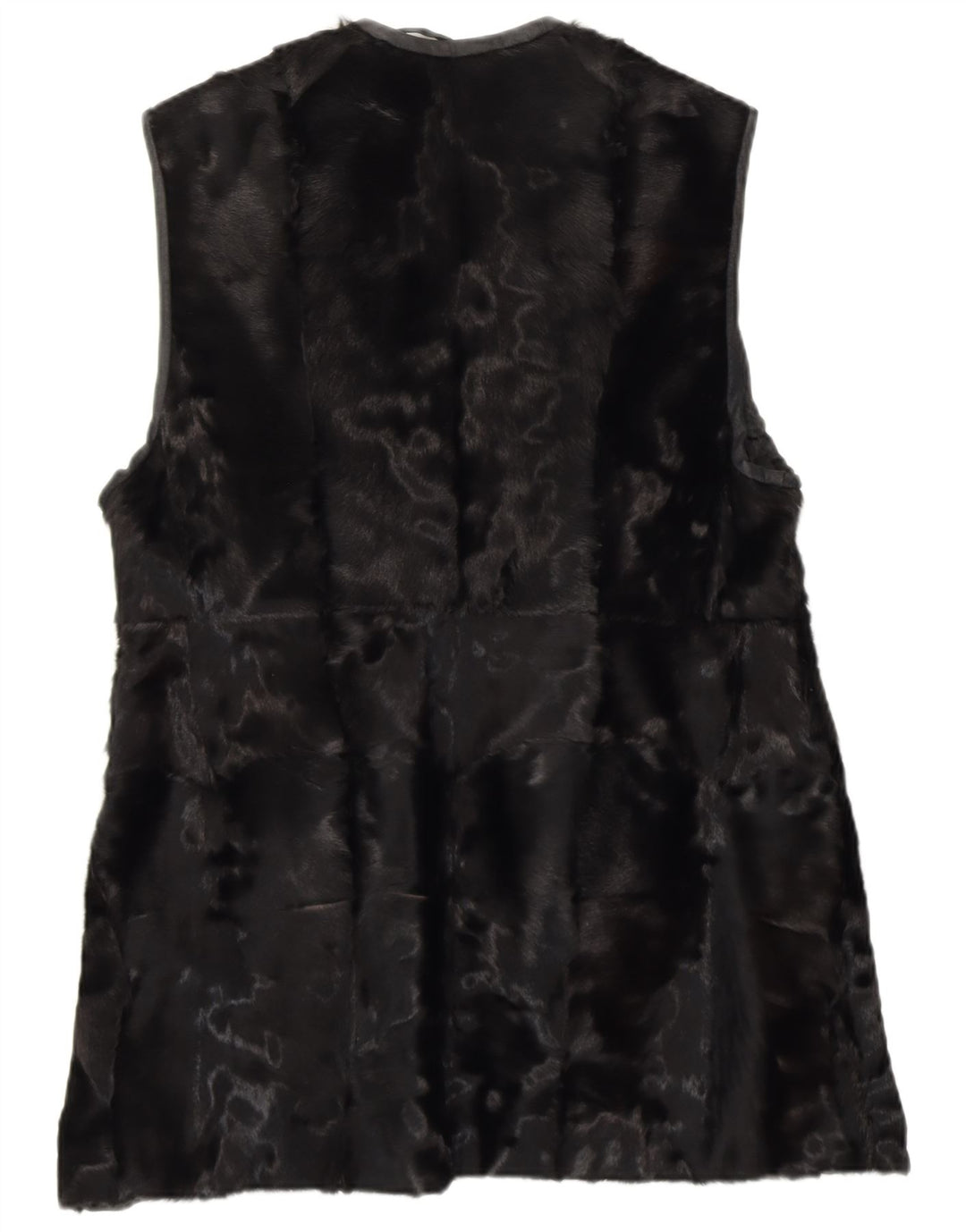 Damska kamizelka futrzana Vintage UK 14, średnia czarna