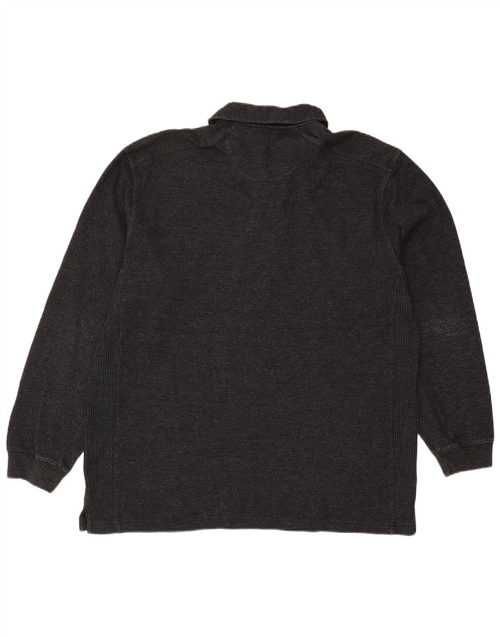 Męska koszulka polo z długim rękawem IZOD XL, czarna, bawełniana