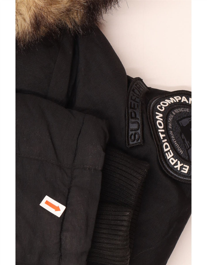 Damska kurtka parka Superdry UK 12, średnia czarna, zimowa