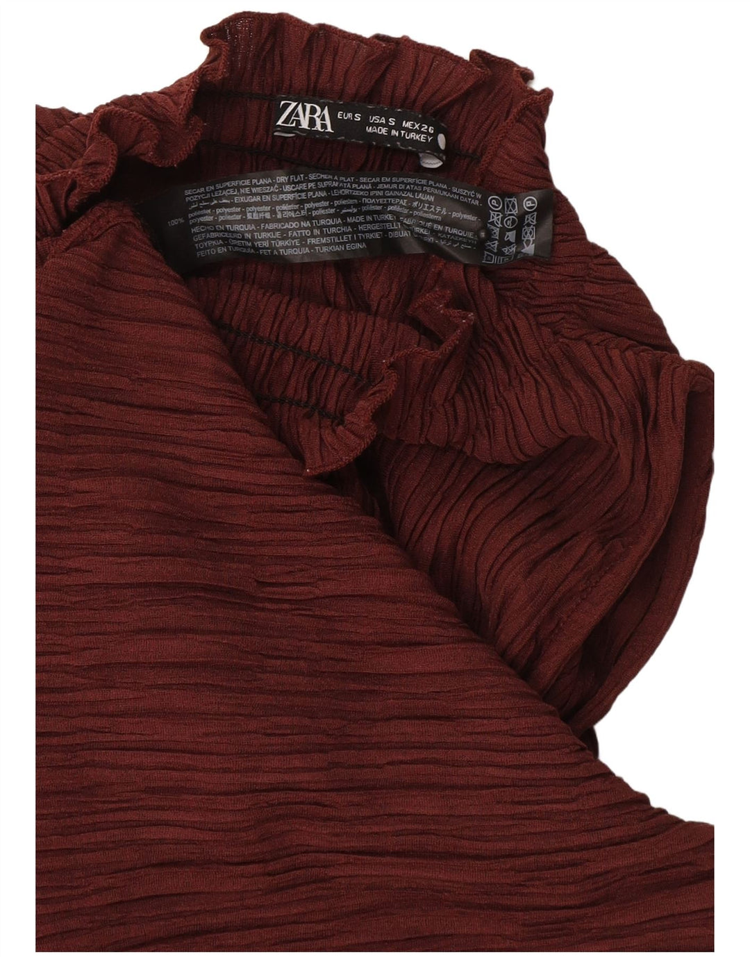 Damski top Zara Halter UK 10, mały, bordowy poliester