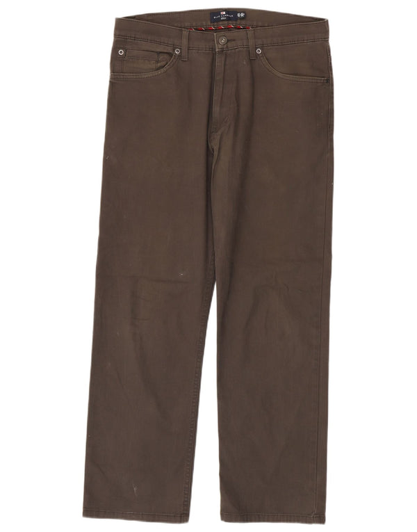 Męskie spodnie casual Marks & Spencer Blue Harbor Straight W32 L29 brązowe