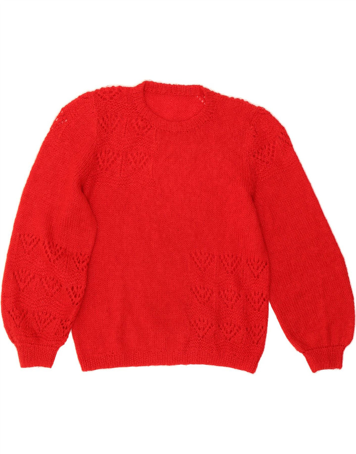 VINTAGE Womens Crew Neck Jumper Sweater UK 12 Medium Red Vintage Vintage and Second-Hand Vintage from Messina Hembry 