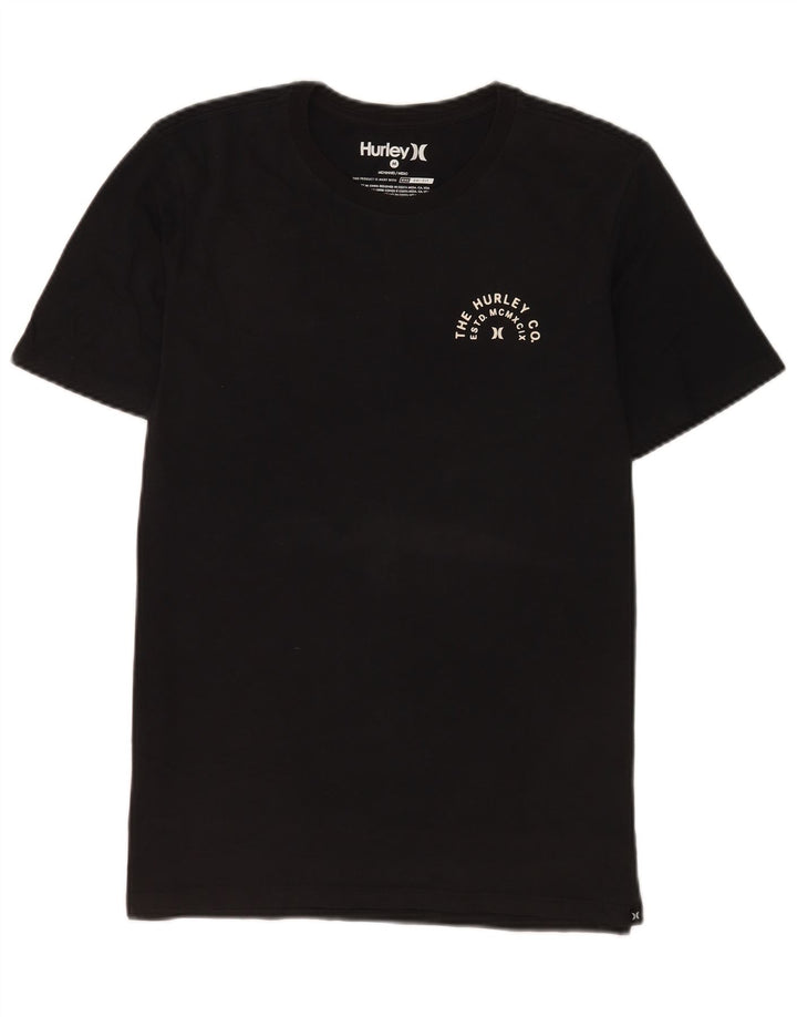 Męski T-shirt z grafiką Hurley, średni czarny, bawełniany