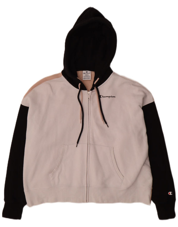 Damski sweter z kapturem i zamkiem Champion UK 10, mały, w kolorze złamanej bieli