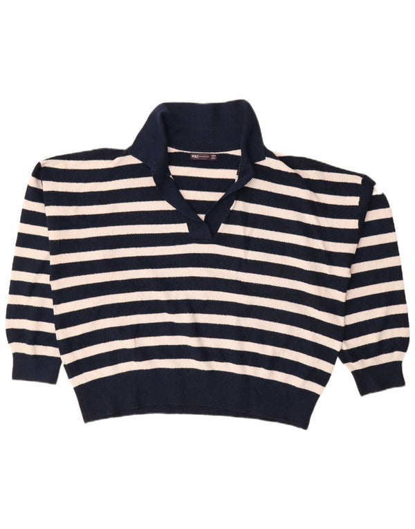 Marks & Spencer Damski sweter polo UK 16, duży, granatowy