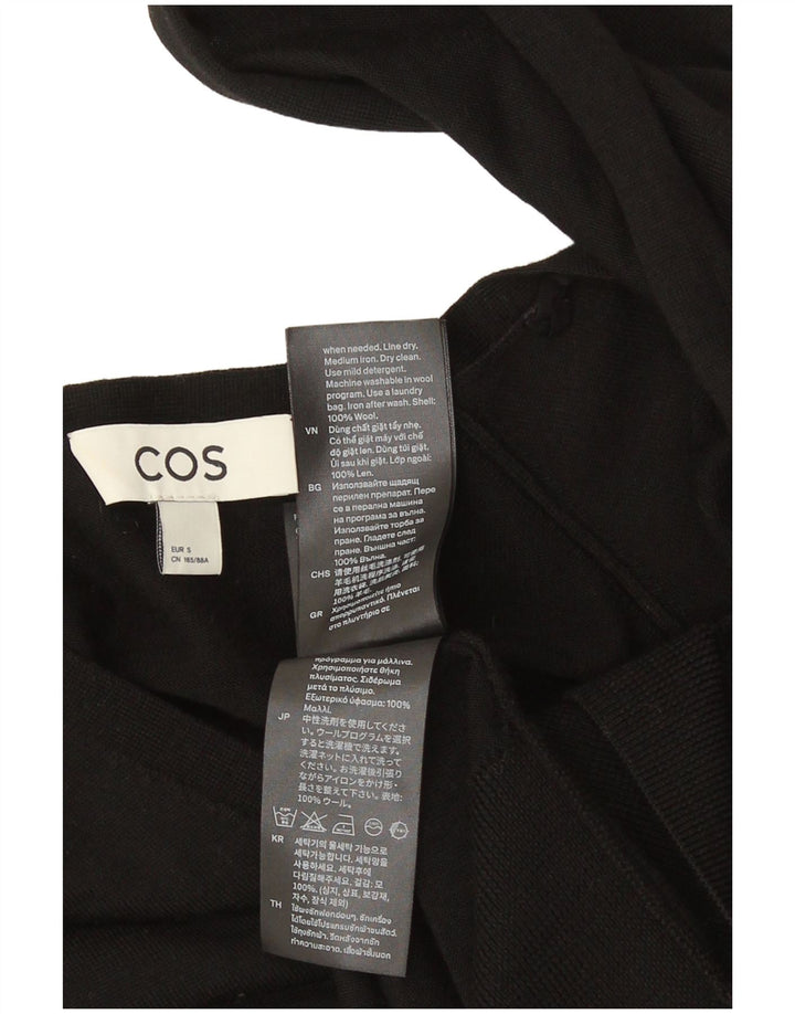 Cos Damski sweter oversize z dekoltem w kształcie litery V, UK 10, mała czarna wełna