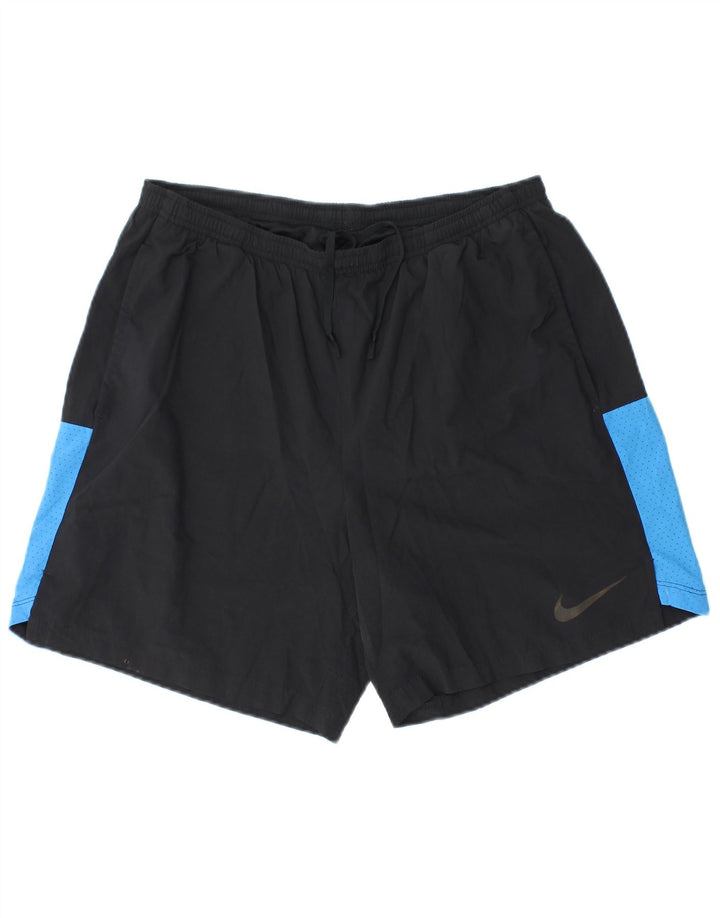 Męskie spodenki sportowe Nike Dri Fit, duży czarny poliester z blokami kolorów