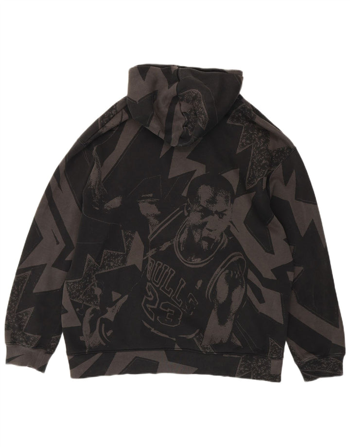 Męski sweter z kapturem i grafiką Jordan, duży, szary, geometryczny, bawełniany