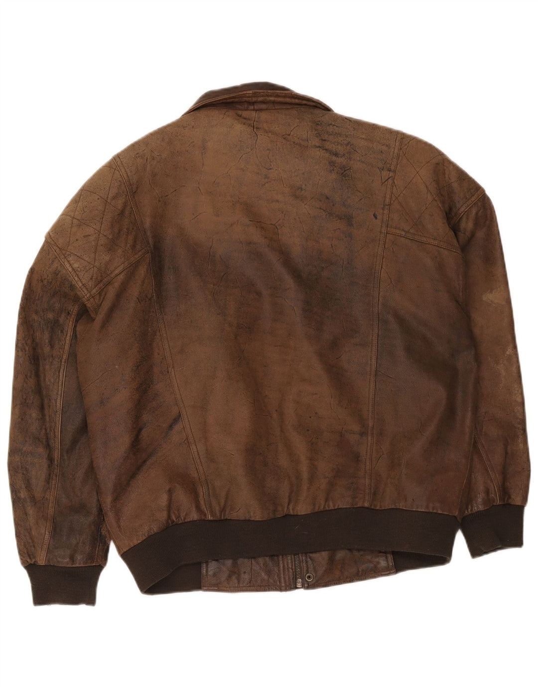 Męska skórzana kurtka bomber w stylu vintage IT 54 2XL brązowa