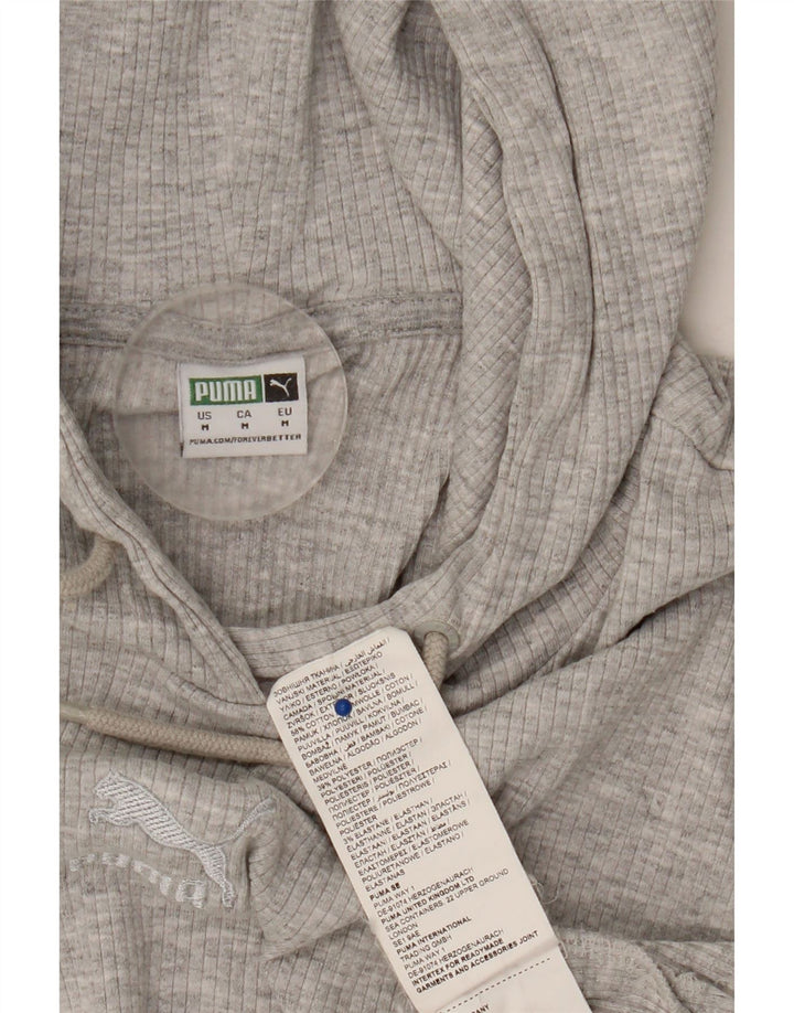 Damska bluza z kapturem Puma, oversize, UK 14, średnia szara bawełna