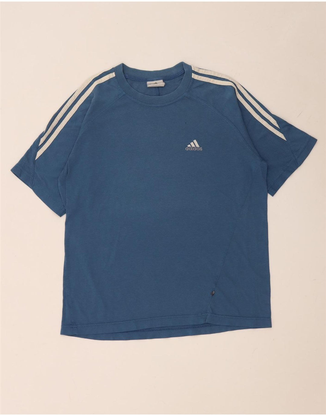 Adidas Męski T-Shirt Top Mały Niebieski Bawełniany