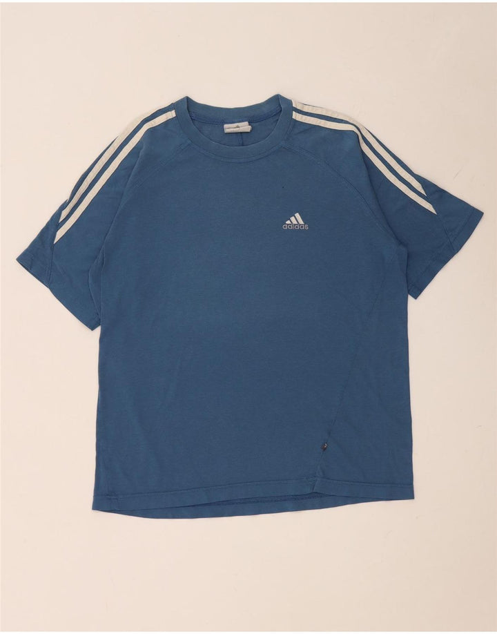 Adidas Męski T-Shirt Top Mały Niebieski Bawełniany