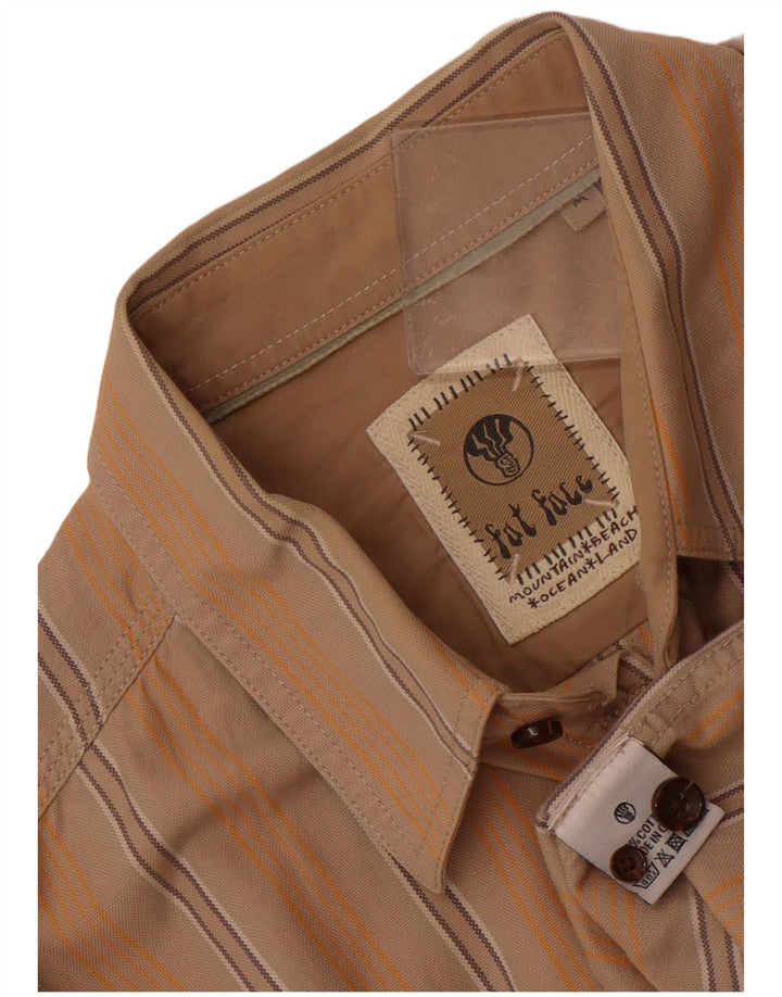 Koszula męska Fat Face Średnia beżowa bawełniana w paski