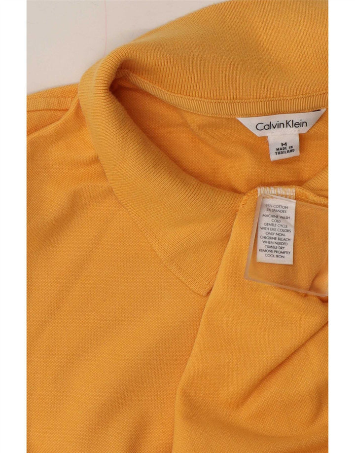 Damska koszulka polo Calvin Klein UK 14, średnia żółta bawełna