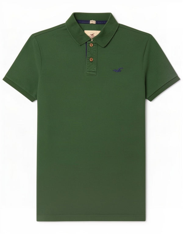 Hollister Mens Polo Shirt XL Green Cotton