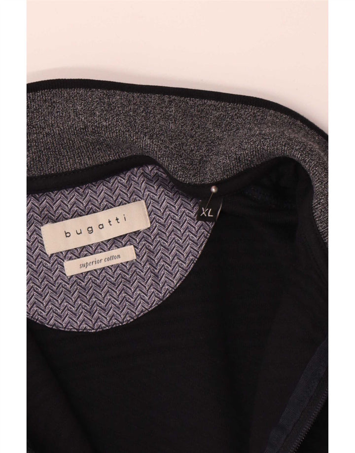 Bugatti Męski sweter rozpinany XL Granatowy, bawełniany